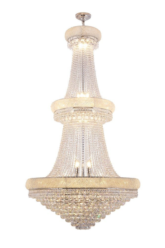 Clear And Silver Empire Multi Light and Metal Crystal Glass Dimmable Chandelier HomeRoots