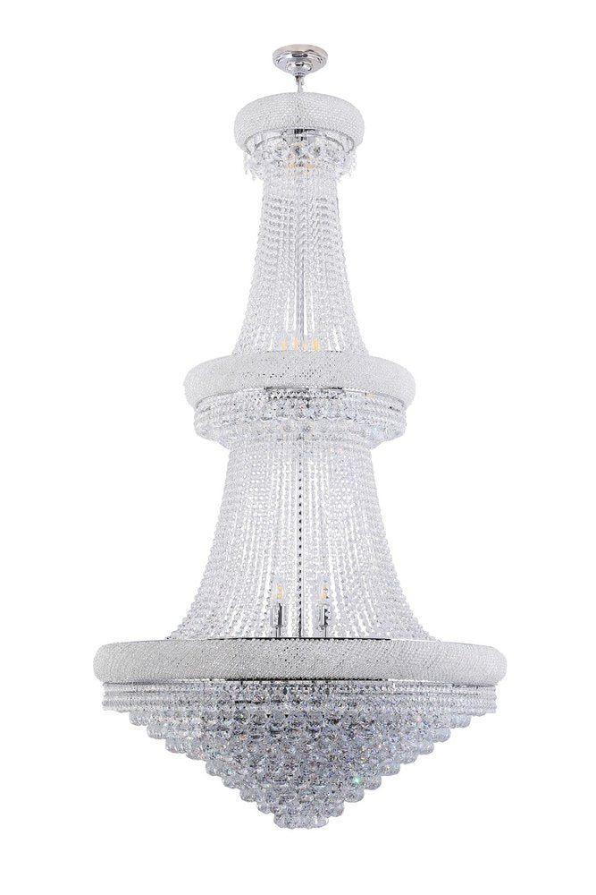 Clear And Silver Empire Multi Light and Metal Crystal Glass Dimmable Chandelier HomeRoots
