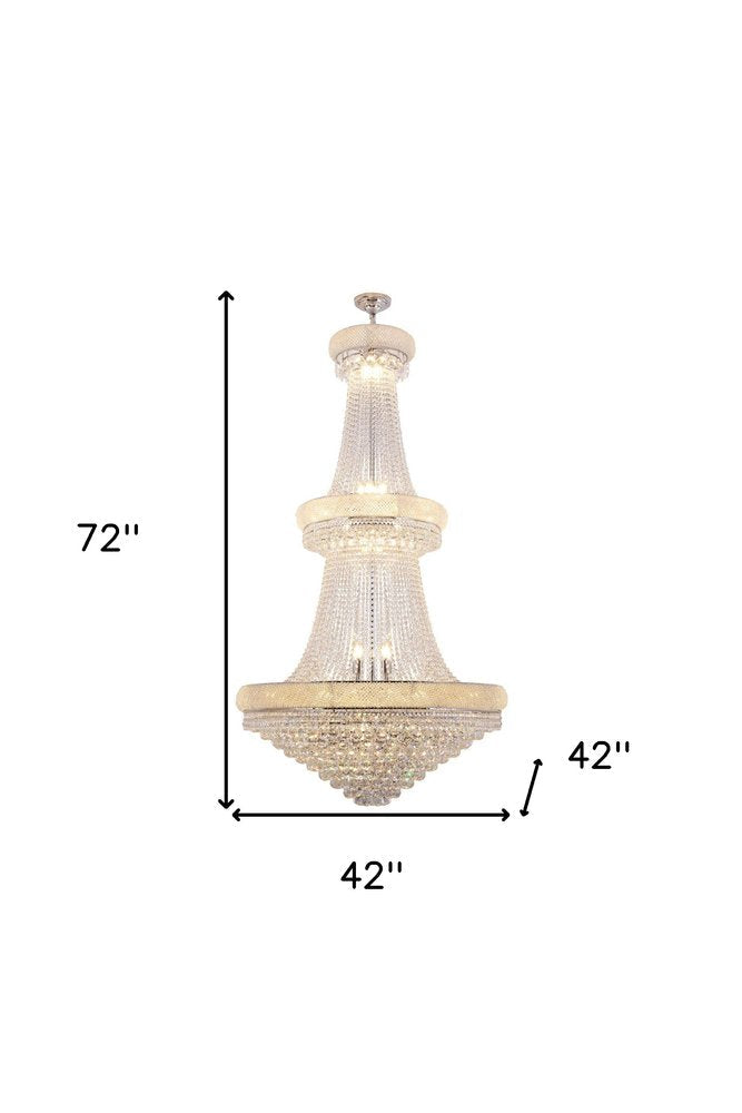 Clear And Silver Empire Multi Light and Metal Crystal Glass Dimmable Chandelier HomeRoots
