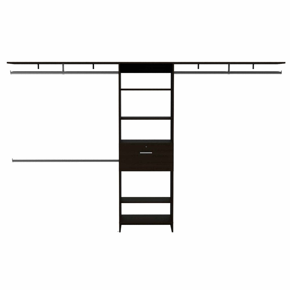 118" Black Wood Closet System HomeRoots