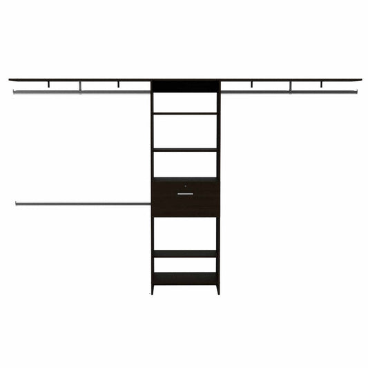 118" Black Wood Closet System HomeRoots