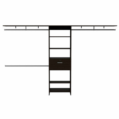 118" Black Wood Closet System HomeRoots