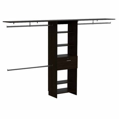 118" Black Wood Closet System HomeRoots