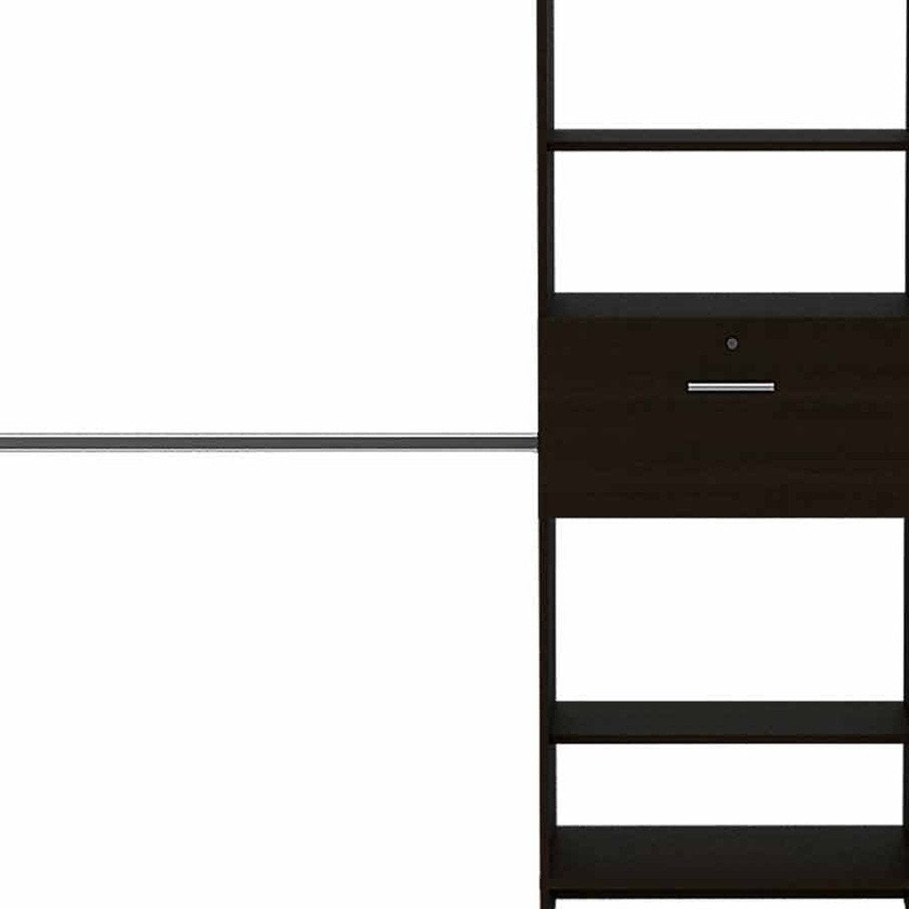 118" Black Wood Closet System HomeRoots