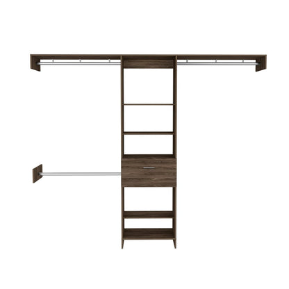 98" Brown Wood Closet System HomeRoots