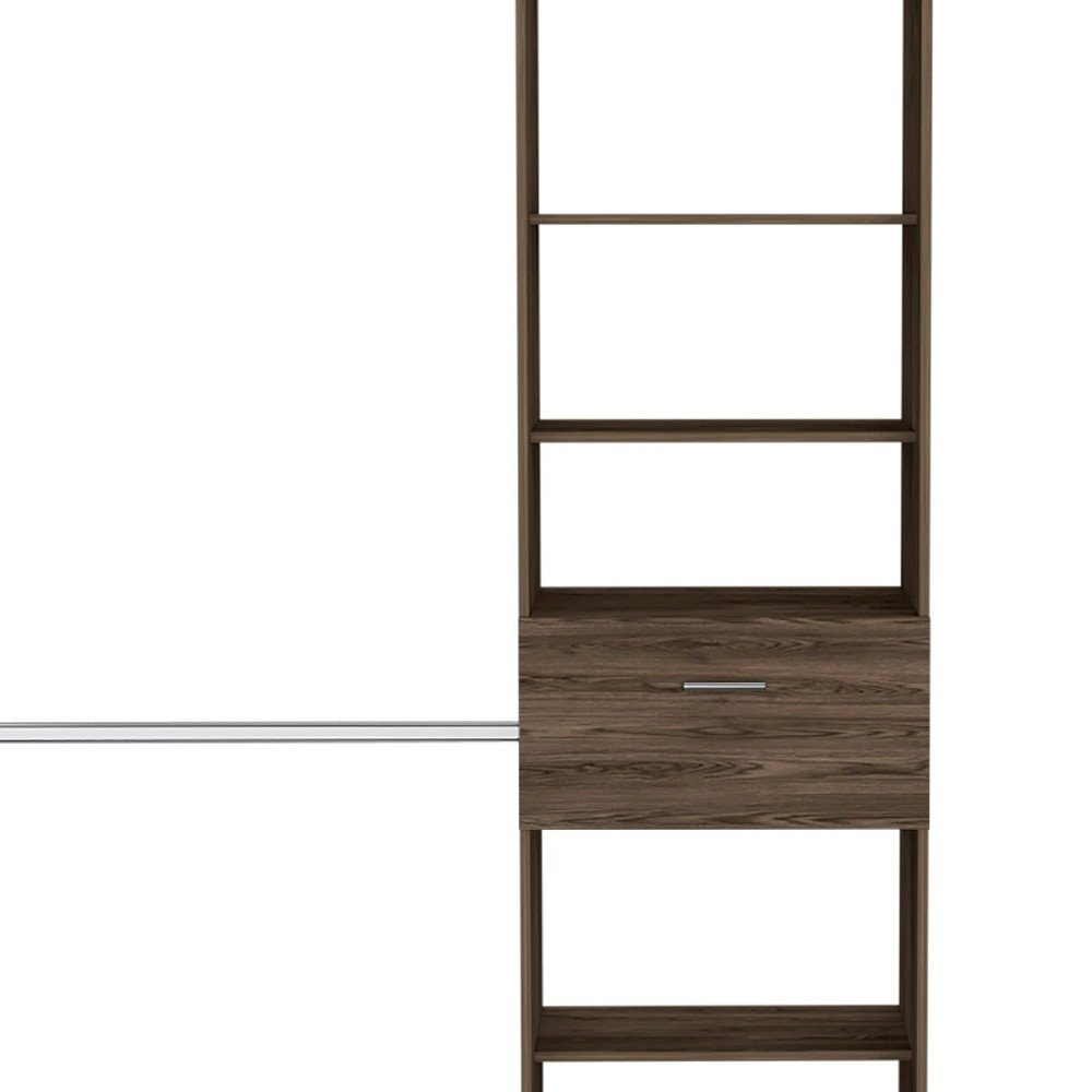 98" Brown Wood Closet System — view 2