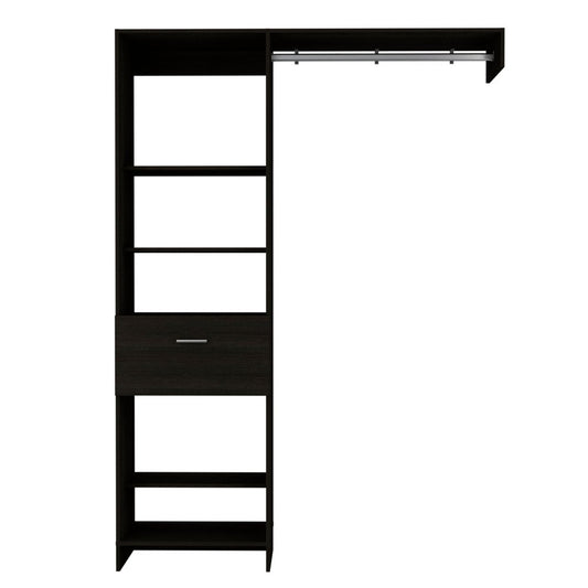 59" Black Manufactured Wood Closet System HomeRoots