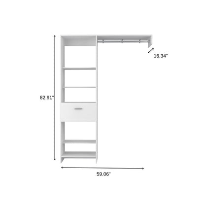 59" White Manufactured Wood Closet System HomeRoots