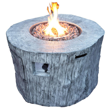 50000 BTU 40" Gray Aluminum Natural Gas Round Fire Pit Table With Cover HomeRoots