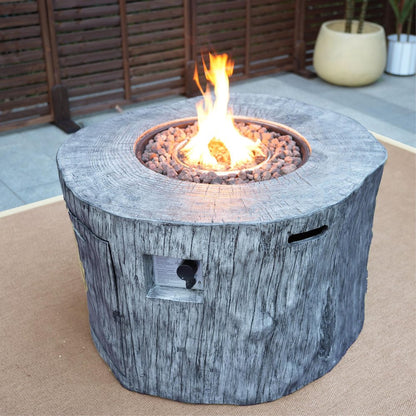 50000 BTU 40" Gray Aluminum Natural Gas Round Fire Pit Table With Cover HomeRoots