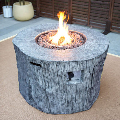 50000 BTU 40" Gray Aluminum Natural Gas Round Fire Pit Table With Cover HomeRoots