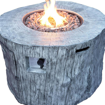 50000 BTU 40" Gray Aluminum Natural Gas Round Fire Pit Table With Cover HomeRoots