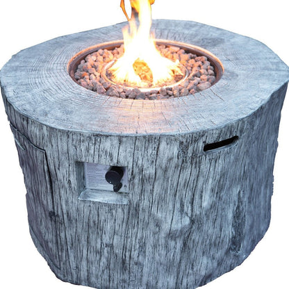 50000 BTU 40" Gray Aluminum Natural Gas Round Fire Pit Table With Cover HomeRoots