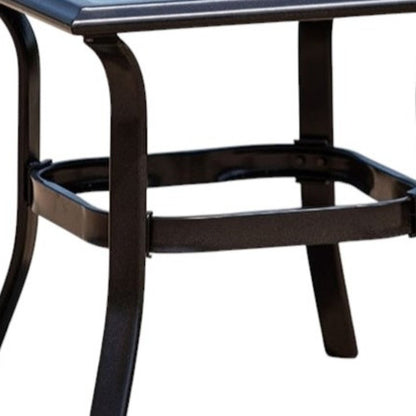 21" Black Metal Glass And Faux Wicker Outdoor Side Table HomeRoots