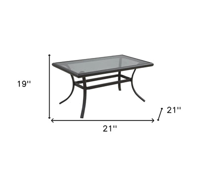 21" Black Metal Outdoor Chat Table