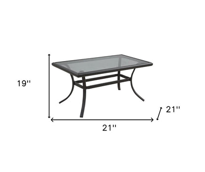 21" Black Metal Outdoor Coffee Table HomeRoots