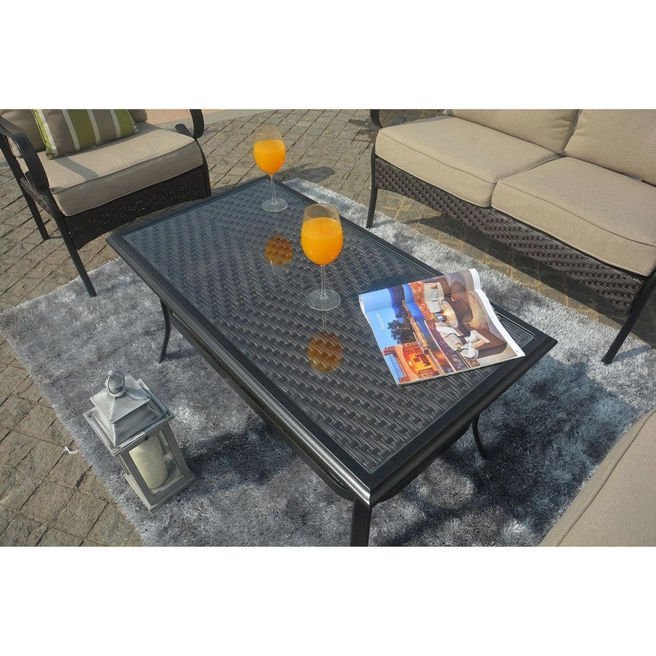 21" Black Metal Outdoor Chat Table - FurniFindUSA