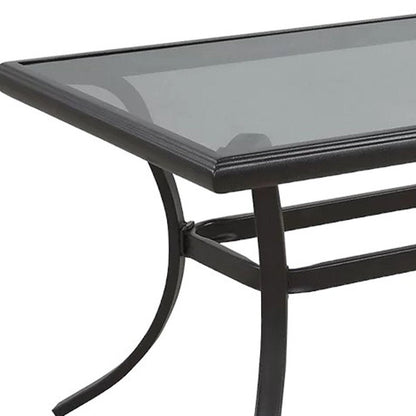 21" Black Metal Outdoor Coffee Table HomeRoots