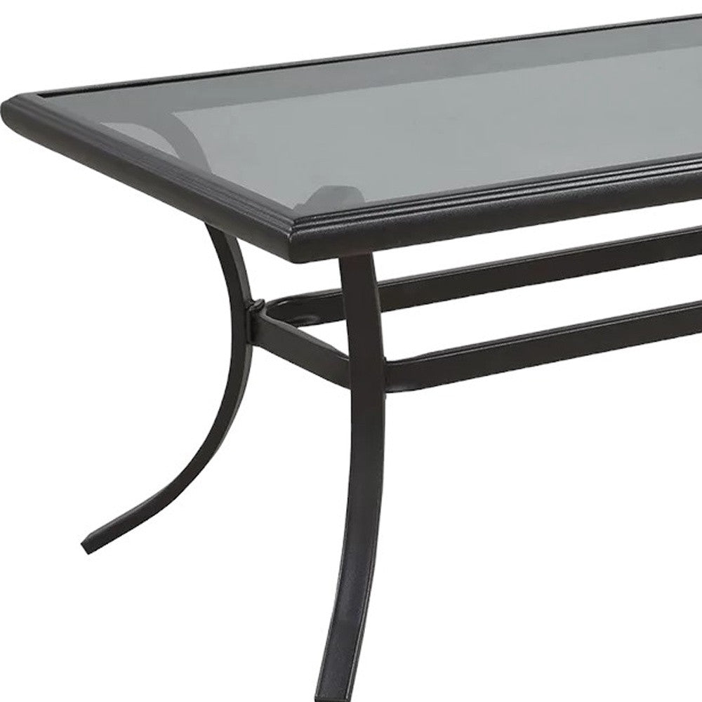 21" Black Metal Outdoor Chat Table