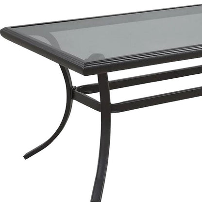 21" Black Metal Outdoor Coffee Table HomeRoots