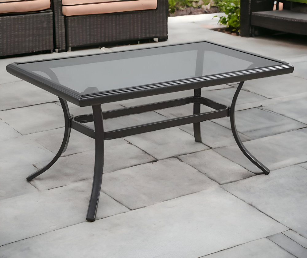 21" Black Metal Outdoor Coffee Table HomeRoots