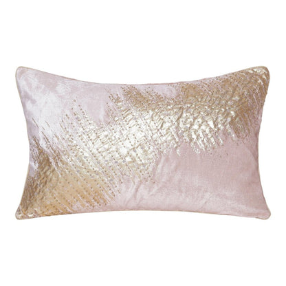 16" X 24" Gold Abstract Throw Pillow with Beads HomeRoots