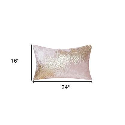 16" X 24" Gold Abstract Throw Pillow with Beads HomeRoots
