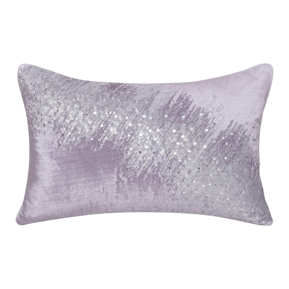 16" X 24" Gray Abstract Polyester Zippered Pillow With Beads — view 2