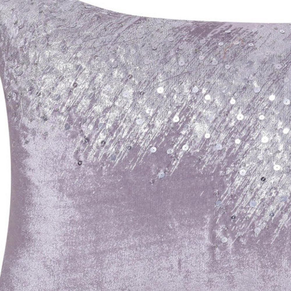 16" X 24" Gray Abstract Polyester Zippered Pillow With Beads HomeRoots