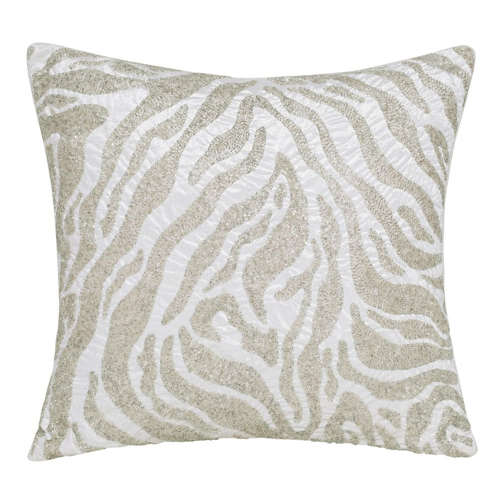 20" Ivory Safari Animals Abstract Throw Pillow with Beads — view 8