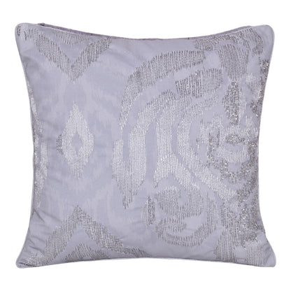 20" X 20" Silver Striped Polyester Zippered Pillow With Beads FurniFindUSA