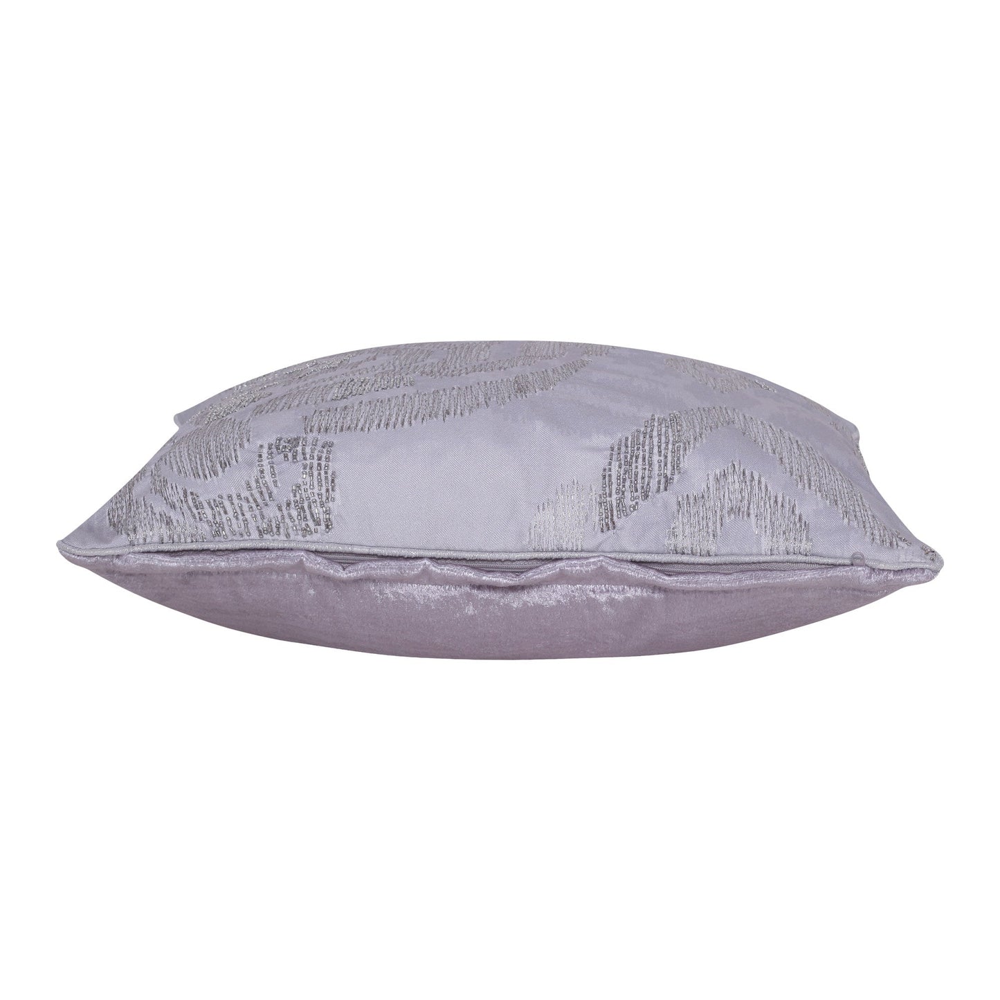 20" X 20" Silver Striped Polyester Zippered Pillow With Beads FurniFindUSA