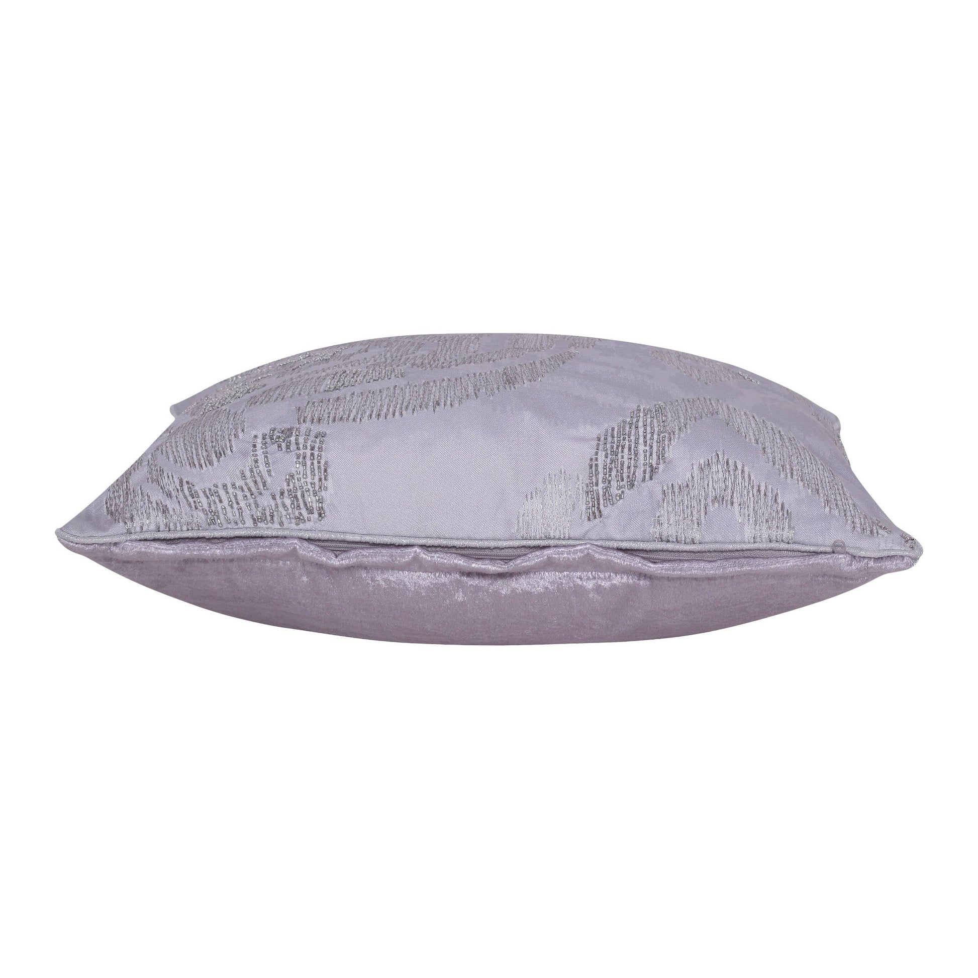 20" X 20" Silver Striped Polyester Zippered Pillow With Beads FurniFindUSA