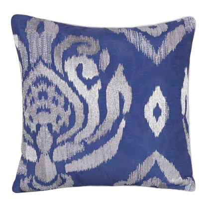 20" Blue Geometric Throw Pillow with Beads HomeRoots
