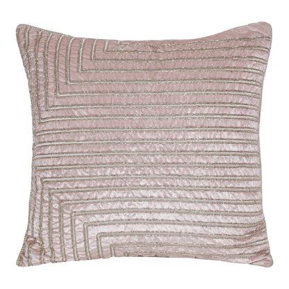 20" X 20" Pink Geometric Polyester Zippered Pillow With Beads FurniFindUSA