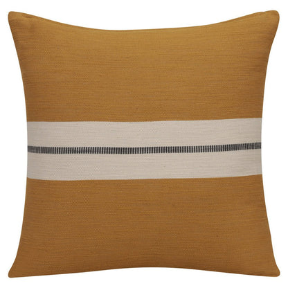20" X 20" Yellow Striped Cotton Zippered Pillow HomeRoots