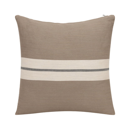 20" X 20" Brown Striped Cotton Zippered Pillow 4.0" (L) x 20.0" (W) x 20.0" (H)