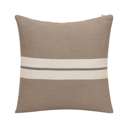20" X 20" Brown Striped Cotton Zippered Pillow HomeRoots