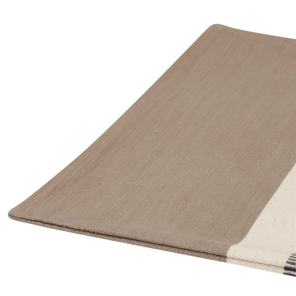 20" X 20" Brown Striped Cotton Zippered Pillow HomeRoots