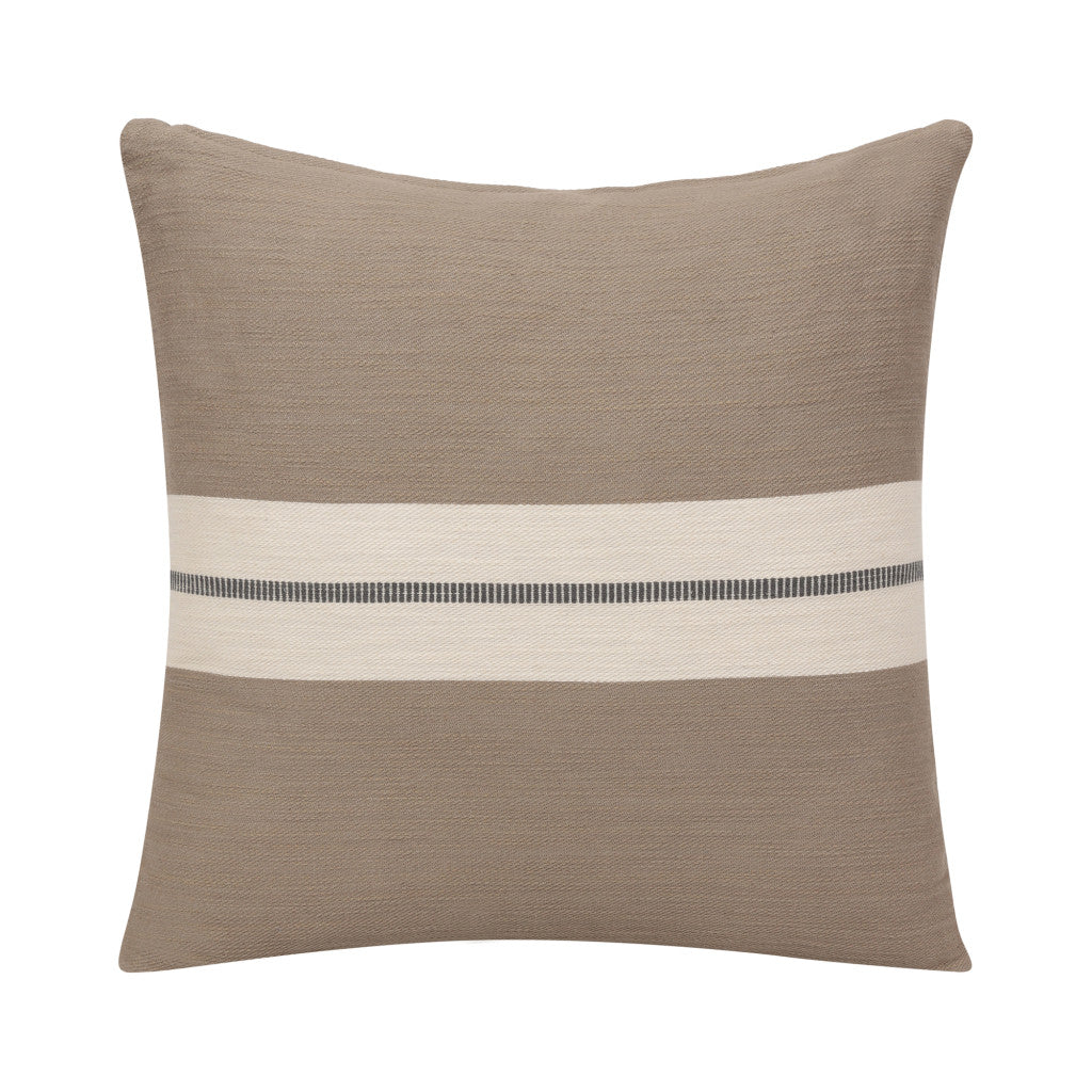 20" X 20" Brown Striped Cotton Zippered Pillow 4.0" (L) x 20.0" (W) x 20.0" (H)