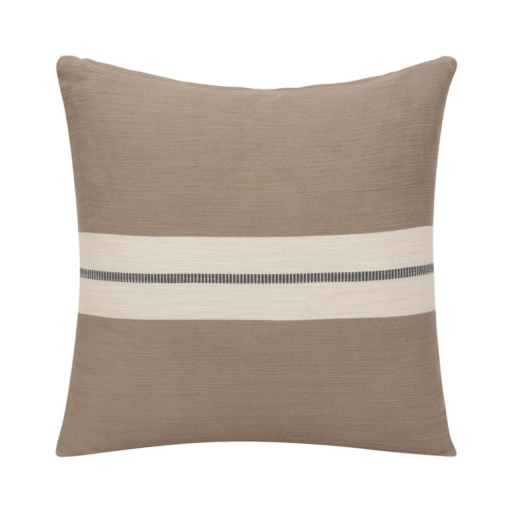 20" X 20" Brown Striped Cotton Zippered Pillow — view 5