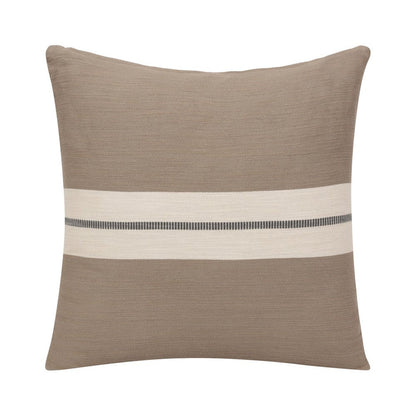 20" X 20" Brown Striped Cotton Zippered Pillow HomeRoots