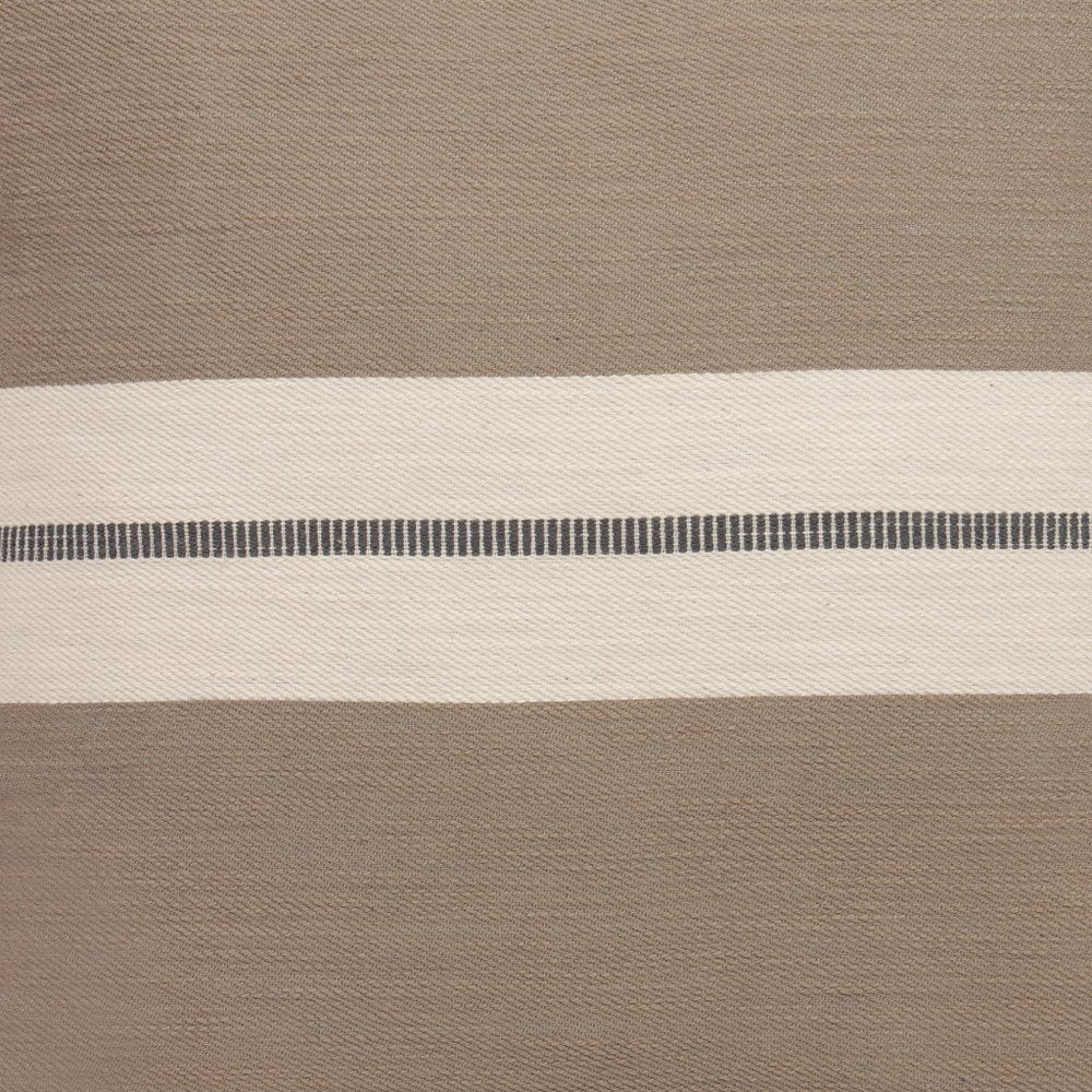 20" X 20" Brown Striped Cotton Zippered Pillow — view 6