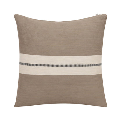 24" X 24" Brown Striped Cotton Zippered Pillow FurniFindUSA