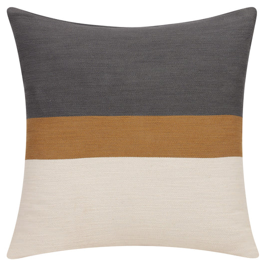 24" X 24" Brown Cotton Zippered Pillow