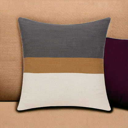 24" X 24" Brown Cotton Zippered Pillow FurniFindUSA