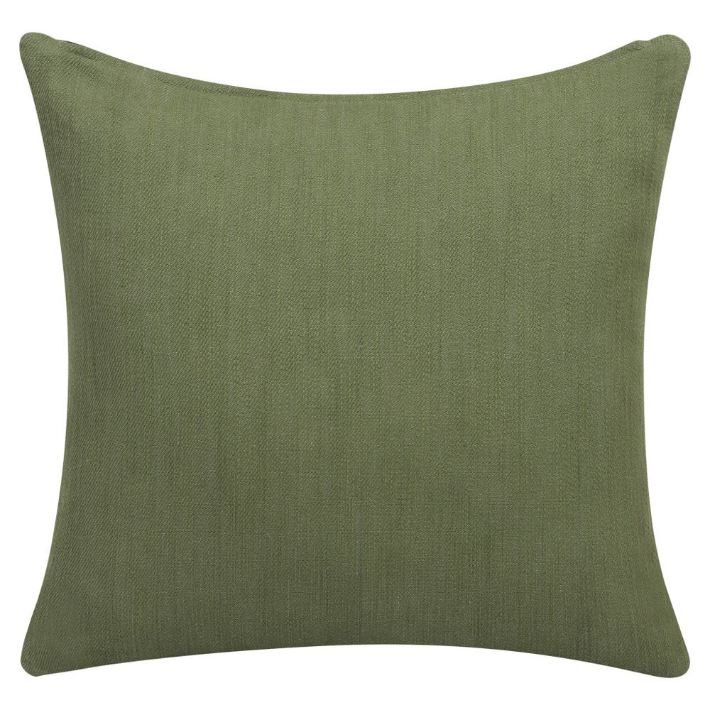 20" Forest Green Cotton Throw Pillow With Buttons — view 4