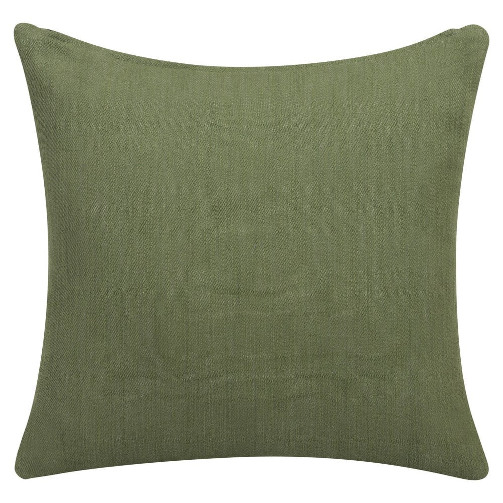 20" Forest Green Cotton Throw Pillow With Buttons — view 4