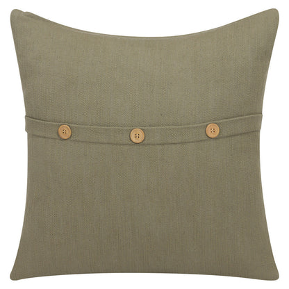 20" Sage Green Cotton Throw Pillow With Buttons FurniFindUSA