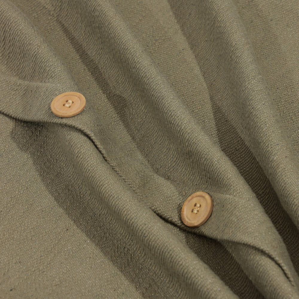 20" Sage Green Cotton Throw Pillow With Buttons HomeRoots